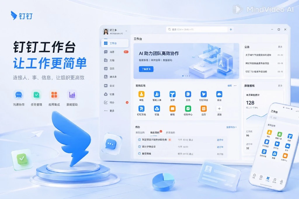 钉钉智能移动办公平台首屏展示